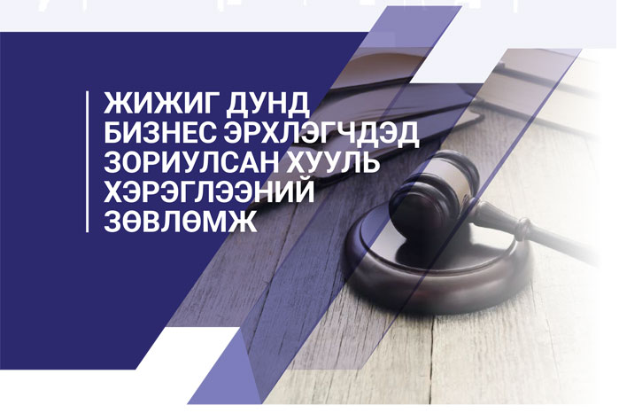 Жижиг дунд бизнес эрхлэгчдэд зориулсан хууль хэрэглээний зөвлөмж